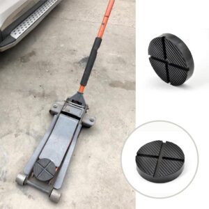 4PC Rubber Car Lift Jack Stand Pads 4.92" / 125mm for Car Jack and Lift Machine Anti-Slip Slotted Disk Surface with Frame Stand Rail Pinch