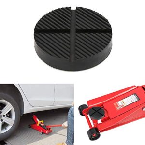 4PC Rubber Car Lift Jack Stand Pads 4.92" / 125mm for Car Jack and Lift Machine Anti-Slip Slotted Disk Surface with Frame Stand Rail Pinch