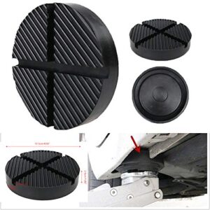 4PC Rubber Car Lift Jack Stand Pads 4.92" / 125mm for Car Jack and Lift Machine Anti-Slip Slotted Disk Surface with Frame Stand Rail Pinch