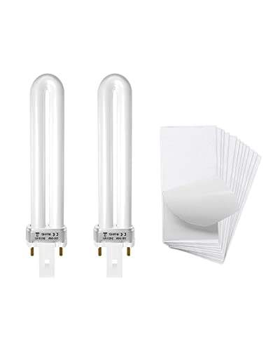 2 Pack 9W 21050 Replacement Bulbs & 12 Pack Refills Glue Cards Compatible with DynaTrap DT3009 DT3019 DT3039 Indoor Insect Mosquito Trap