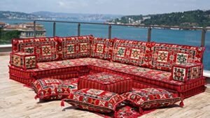corner floor seating, l shaped sofa set,turkish sofa set, floor couch, oriental floor seating, seating sofa, ethnic sofa,bohemian furniture (l sofa + rug + poufs)