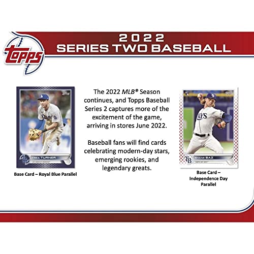 2022 Topps Series Two Factory Sealed Blaster Box of Packs with 99 Cards including One EXCLUSIVE Commemorative Relic Card and Possible Rookies Autographs and Jersey Cards