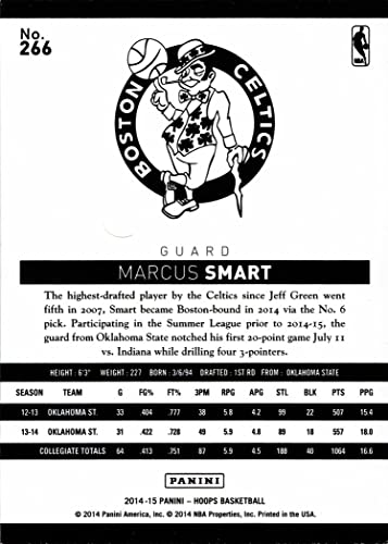 2014-15 Panini NBA Hoops Basketball #266 Marcus Smart Rookie Card