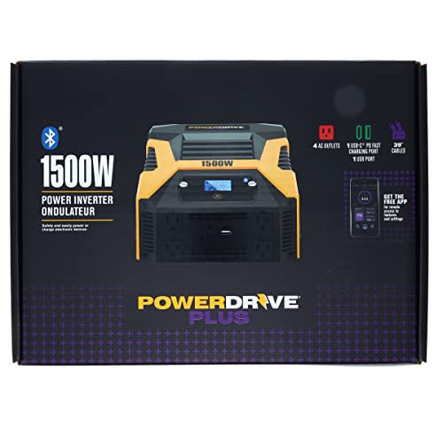 PowerDrive Plus PWD1500P 1500 Watt Power Inverter with Bluetooth(R) Wireless Technology and Remote Control