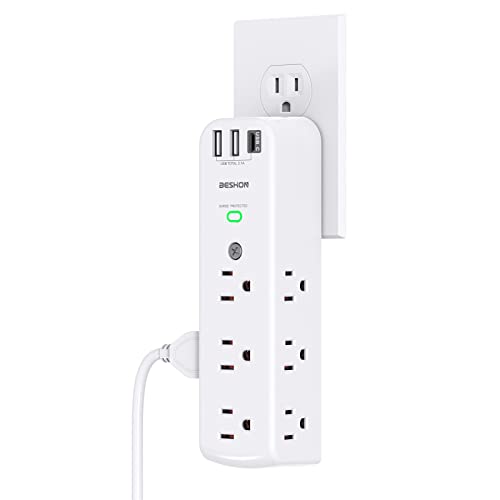 Outlet Extender, Multi Plug Outlet, 9AC Surge Protector with 3 USB Ports(1 USB C Outlet), Wall Plug Expander, USB Wall Charger Outlet Splitter, Compact for Travel, Home, Dorm Room, and Office…