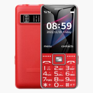 unlocked gsm big button feature cell phone for elderly, 2.4" screen dual sim 6800mah battery sos key mobile phone easy to use (red)