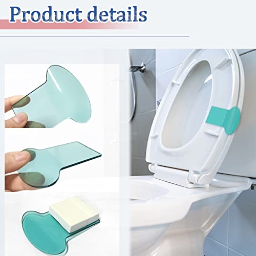 6 Pcs 3 Colors Toilet Cover Lifter Handle Seat Holder Lift Tools Avoid Touching Lift Tools Seat Cover Lifter Bathroom Accessories for Office, School, Home, Hotel (Red, White, Green)