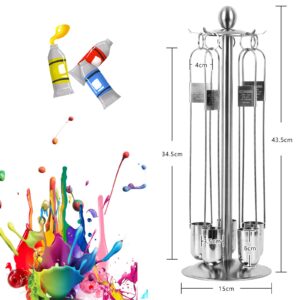 GELTTULU Zahn Cup Immersion Viscosity Cup,#1 to #5 Dip Type 44ml Stainless Steel Viscometer Flow Cup with Storage Rack for Paint, Ink, Dye, Lacquers, Food, Syrup,Oil(5 pcs）