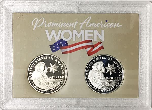 2022 S Clad and Silver Proof American Women Quarter Wilma Mankiller Quarter Choice Uncirculated US Mint 2 Coin Set in Snap Case