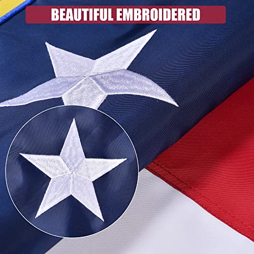 VICDRIA North Carolina State Flag 3x5 Ft, Double Sided Deluxe Embroidered Heavy Duty Polyester Durable NC Outside Flags, Indoor/Outdoor, Sewn Stripes and Brass Grommets