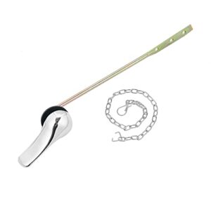jwodo toilet handle replacement kit, chrome finish toilet trip levers with seal gasket and nut, with stainless steel flapper chains, universal replacement for most toilets (front mount #1)