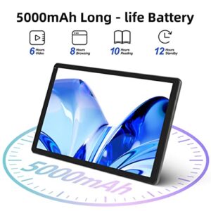 URAO Tablet 10 inch Android 12 Quad Core 64GB 5000mAh Battery Dual Camera 1280x800 HD IPS Touchscreen Tablets