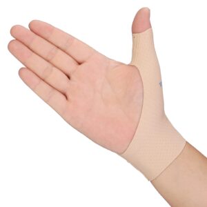 velpeau elastic thumb support brace liner (pack of 2) - waterproof soft thumb compression sleeve, splint protector for pain relief, arthritis, tendonitis, sprain, sport, fits left & right hand(medium)