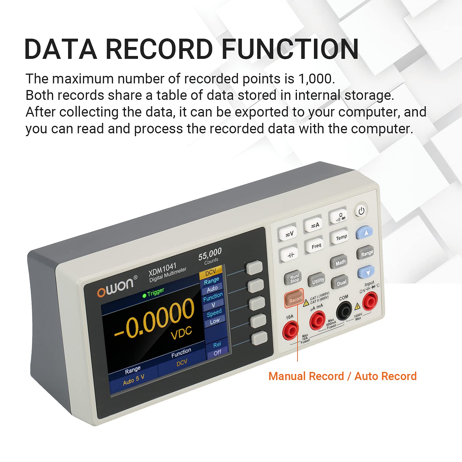 OWON XDM1041 USB/RS232 Digital Multimeter 55000 Counts High Accuracy Universal Desktop Temperature Multimeters Meter with 3.7Inch LCD Screen