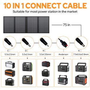 Enginstar 150W Small Solar Generator with 60W Solar Panel, 6 Outputs 42000mAh Portable Charger Power Bank for Outdoor Home Emergency