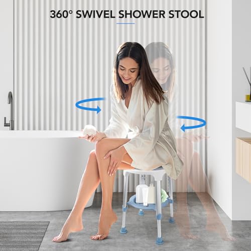 Shower Chair with Back 500lb, Boiarc Bariatric Shower Chair with Shower Head Holder, Anti-Slip Shower Bench for Inside Bathtub Stool for Seniors, Elderly, Disabled, Handicap (Small Shower Chair)
