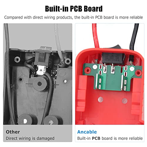 M18 Power Wheels Adapter for Milwaukee Battery 18V Battery Adapter for DIY Ride On Truck RC Toys Robotics, Upgrade Battery Conversion with Switch Fuse Holder 12AWG Wire and 30Amp Fuses Kit, Red