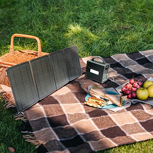 Foldable Solar Panel Charger w/ 5V/12V USB Ports 30W Portable Solar Charger for Cell Phone, Power Bank, Laptop, Digital Camera, Drone, etc.