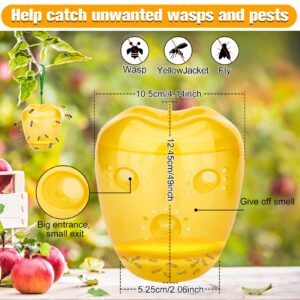 Protecker Wasp Trap, Yellow Jacket Hanging, Repellent Carpenter Bee Traps for Outside, Killer Deterrent Insect Fly Catcher, Non-Toxic Reusable Hornet (2 Pack)