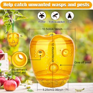 DDTnw Traps Outdoor Hanging, Wasps Repellent Trap Bee Traps for Outside, DDTnw Deterrent Killer Insect Catcher, Non-Toxic Reusable Hornet Traps Yellow Jacket Traps Outdoor Hanging 2 Pack (Orange)