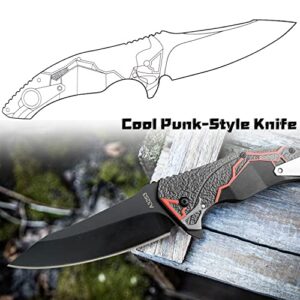 Pocket Knife for Men, Folding Pocket Knife with Clip, EDC Pocket Knives for women, Cool Camping Knife for Outdoor Hiking, Fishing, Birthday Gift for Dad, husband, boyfriend