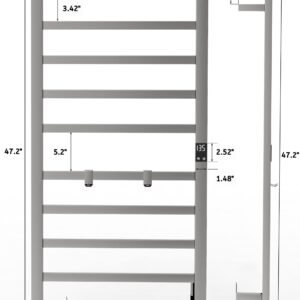 Topdattion Electric Towel Warmer | Super Thin | with Timer & Temperature Multi-Level Adjustments | Hardwired & Plug-in | Fast Heating | 10 Bar Brushed Finish