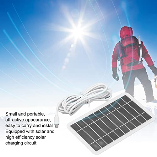 Solar Panel Charger,2W USB Mini Solar Panel, 5V Polysilicon Low Power Electrical Appliances Solar Charger with 9.8 Foot USB Cable, for Mobile Phone, Water Pumps, Street Lights etc, 2W USB Mini S