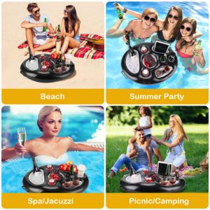 Pool Drink Holder Floats,Pool Accessories for Adult with Multi-Use Large Capacity Drink Float, for Swimming Pools & Hot Tub（Black）