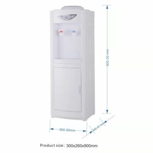 Hot&Cold Water Cooler Dispenser, 5 Gallon Top Loading Water Cooler for Home Office, Water Cooler Dispenser with Storage Cabinet, Chile Safety Lock,White