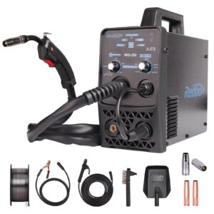 redbo mig-250 gas/gasless/lift tig/arc 4 in 1 multiprocess 130amp mig welder,110v household small pure copper arc mma stick welder,automatic wire feeding mig welding machine