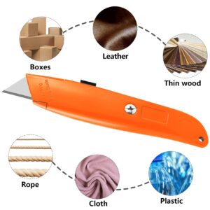 DIYSELF 2Pack Utility Knife Box Cutter Retractable and 50Pack Utility Knife Blades Box Cutter Blades