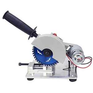 Mini Table Saw 4'' Portable Small Hobby Chop Saw 0-45° Angle Adjustable 9000r/min Woodworking Bench Cut-Off Saw Small Cutting Machine for Soft Metal, Iron Sheet, Wood, Plastic, Aluminum Alloy Cutting