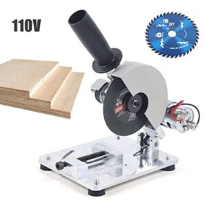 Mini Table Saw 4'' Portable Small Hobby Chop Saw 0-45° Angle Adjustable 9000r/min Woodworking Bench Cut-Off Saw Small Cutting Machine for Soft Metal, Iron Sheet, Wood, Plastic, Aluminum Alloy Cutting