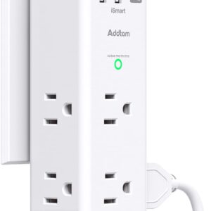 Surge Protector - Outlet Extender with Rotating and Multi Plug with 6 AC 3 USB Ports (1 USB C), 3-Sided Power Strip with Wall Adapter Charger for Home Travel Office, ETL Listed (1800J)