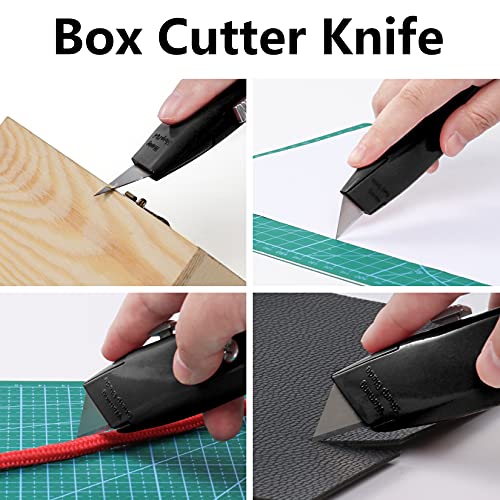 DIYSELF 2Pack Utility Knife Box Cutter Retractable and 100Pack Box Cutter Blades