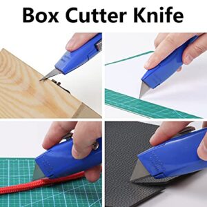 DIYSELF 2Pack Utility Knife Box Cutter Retractable and 100Pack Box Cutter Blades