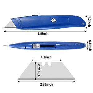 DIYSELF 2Pack Utility Knife Box Cutter Retractable and 100Pack Box Cutter Blades