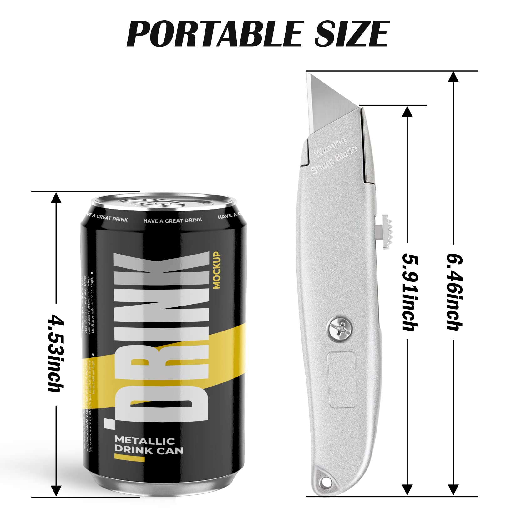 DIYSELF 1 Pack Box Cutter Retractable with 10 Blades and 50 Pack Utility Knife Blades