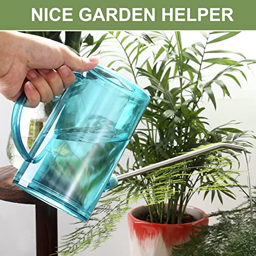 SUTINE Watering Can for Indoor Plants, 1.5L Long Spout Plant Watering Can, Modern Small Watering Can with 3 Pcs Gardening Tools for House Plants Garden Potted Flowers, Blue