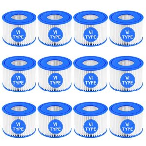 sorsweet 12 pack type vi hot tub filter cartridge compatible with lay-z-spa, coleman saluspa 90352e 58323 90427e