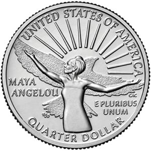 2022 P, D, S Maya Angelou 3 Coin Set in Whitman Blue Folder #4985 Quarter Seller Uncirculated