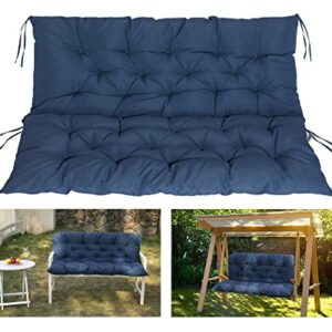 COSNUOSA Swing Replacement Cushions Waterproof Porch Swing Cushions 2-3 Seater Outdoor Swing Cushions for Outdoor Furniture Navy 60x40 Inches