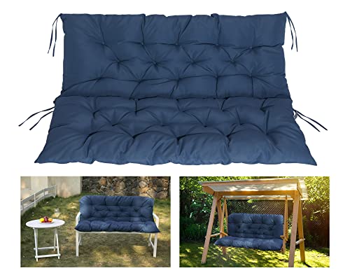 COSNUOSA Swing Replacement Cushions Waterproof Porch Swing Cushions 2-3 Seater Outdoor Swing Cushions for Outdoor Furniture Navy 60x40 Inches