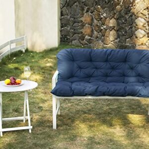 COSNUOSA Swing Replacement Cushions Waterproof Porch Swing Cushions 2-3 Seater Outdoor Swing Cushions for Outdoor Furniture Navy 60x40 Inches