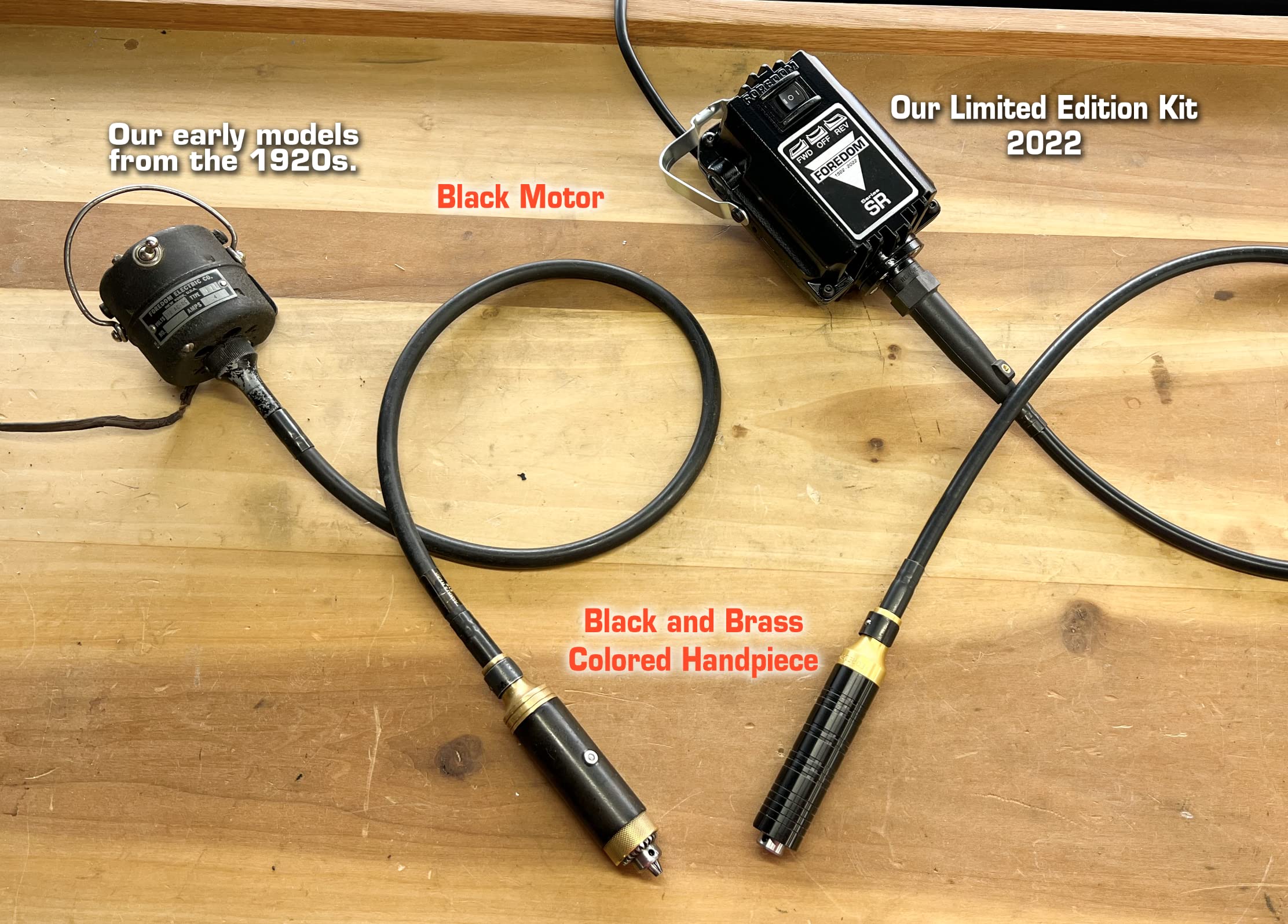 Foredom Black SR Motor Flexshaft K.100 Kit 100th Anniversary Limited Edition Kit C.FCT speed control & H.30 handpiece