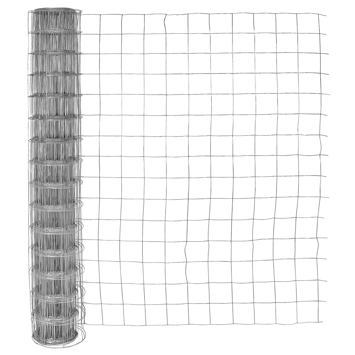 Fencer Wire 5 ft. x 100 ft. Galvanized Welded Wire Fence with 4" x 4" Square Opening, 16 Gauge Wire Mesh Fence Roll for Vegetables Garden Netting Chicken Coop Animal Enclosure