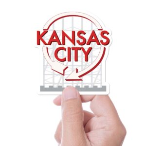 Kansas City Missouri Bumper Sticker for Car, Cute Kansas City Skyline Sign Sticker for Hydroflask, KCMO Decal for Tumbler