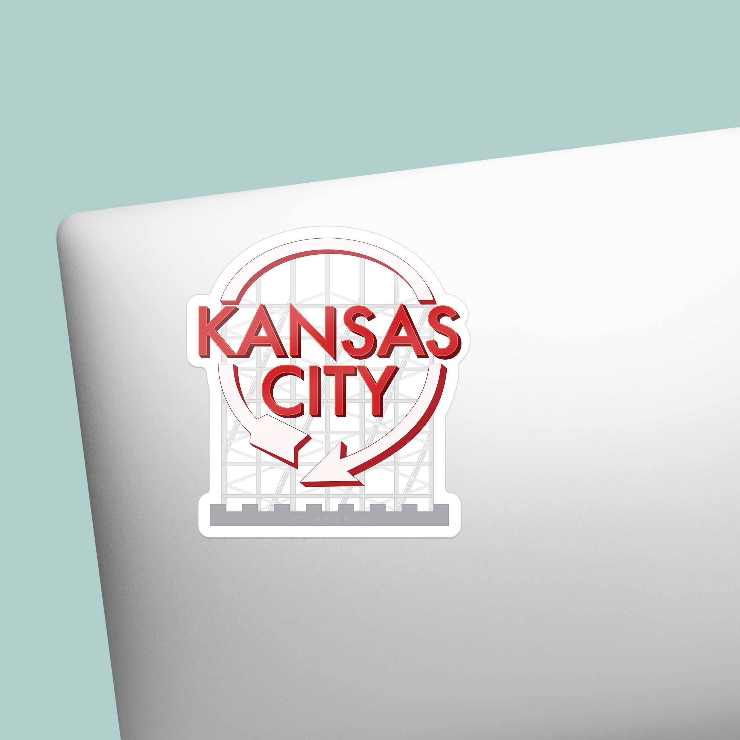 Kansas City Missouri Bumper Sticker for Car, Cute Kansas City Skyline Sign Sticker for Hydroflask, KCMO Decal for Tumbler