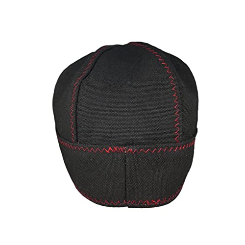 AP Light Weight Cotton Durable Black Canvas Welder Welding Cap Protective Caps (as1, Numeric, Numeric_8, 8)