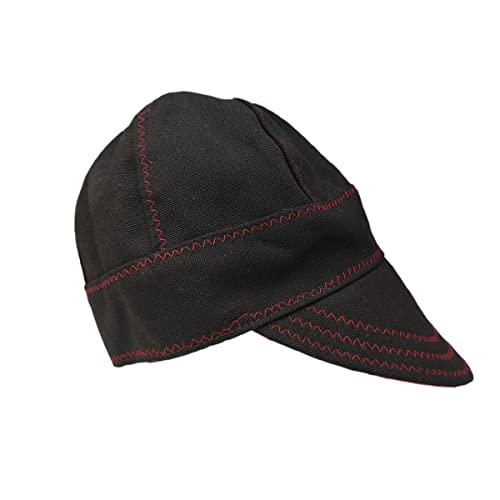 AP Light Weight Cotton Durable Black Canvas Welder Welding Cap Protective Caps (as1, Numeric, Numeric_8, 8)